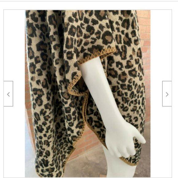 OPEN FRONT LEOPARD PRINT JACKET WRAP SWEATER OS - Picture 5 of 16